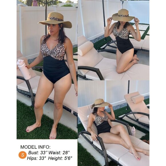 Holipick Women Black Tummy Control One Piece Push Up Bathing Swimsuit - Picture 6 of 6